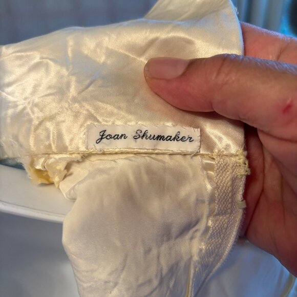 Hand Made Satin High Neck Blouse with Lace Trim and Pearl buttons - Picture 10 of 11